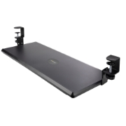 Picture of StarTech.com Under-Desk Keyboard Tray, Clamp-on Ergonomic Keyboard Holder, Up to 12kg (26.5lb), Sliding Keyboard and Mouse Drawer with C-Clamps, Height Adjustable Keyboard Tray (3.9/4.7/5.5 in)
