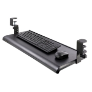 Picture of StarTech.com Under-Desk Keyboard Tray, Clamp-on Ergonomic Keyboard Holder, Up to 12kg (26.5lb), Sliding Keyboard and Mouse Drawer with C-Clamps, Height Adjustable Keyboard Tray (3.9/4.7/5.5 in)
