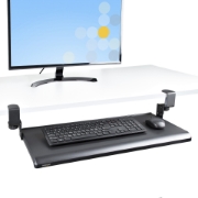Picture of StarTech.com Under-Desk Keyboard Tray, Clamp-on Ergonomic Keyboard Holder, Up to 12kg (26.5lb), Sliding Keyboard and Mouse Drawer with C-Clamps, Height Adjustable Keyboard Tray (3.9/4.7/5.5 in)