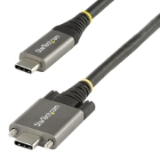 Picture of StarTech.com 3ft (1m) Side Screw Locking USB C Cable 10Gbps - USB-IF Certified USB-C Cable - USB 3.1/3.2 Gen 2 Type-C Cable - 100W (5A) Power Delivery Charging, DP Alt Mode - Dual Screw Lock - USB-C Cord Charge/Sync