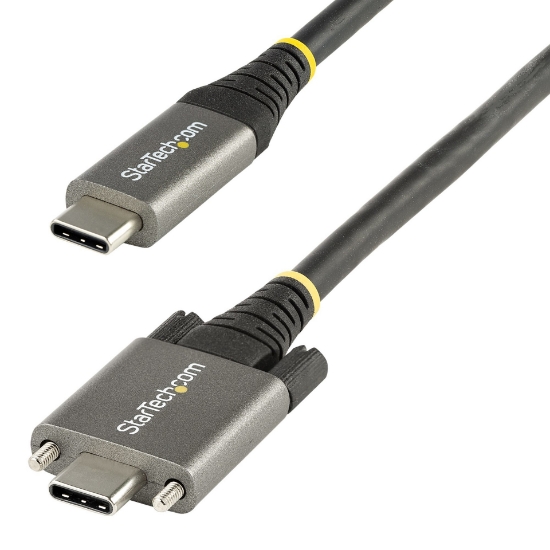 Picture of StarTech.com 3ft (1m) Side Screw Locking USB C Cable 10Gbps - USB-IF Certified USB-C Cable - USB 3.1/3.2 Gen 2 Type-C Cable - 100W (5A) Power Delivery Charging, DP Alt Mode - Dual Screw Lock - USB-C Cord Charge/Sync