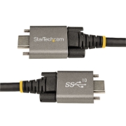 Picture of StarTech.com 20" (50cm) Side Screw Locking USB C Cable 10Gbps - USB 3.1/3.2 Gen 2 Type-C Cable - 100W (5A) Power Delivery Charging, DP Alt Mode - Dual Screw Lock - USB-C Cord Charge/Sync