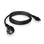 Picture of ACT Powercord mains connector CEE7/7 male (angled) - C5 black 2 m