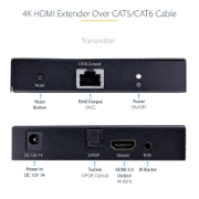 Picture of StarTech.com 4K70IC-EXTEND-HDMI AV extender AV transmitter & receiver Black