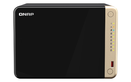 Picture of QNAP TS-664 NAS Tower Intel® Celeron® N5095 8 GB DDR4 0 TB QNAP QTS Black, Bronze