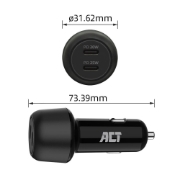 Picture of ACT 2-port USB-C Fast Car Charger 45W with Power Delivery