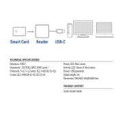 Picture of ACT External USB-C Smartcard eID Card Reader, black
