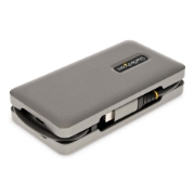Picture of StarTech.com USB-C Multiport Adapter - HDMI/VGA - 4K 60Hz - 3-Port USB Hub - 100W Power Delivery Pass-Through - GbE - Travel Mini Docking Station w/ Charging - 1ft/30cm Wrap-Around Cable