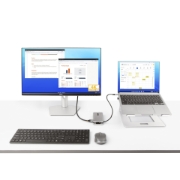 Picture of StarTech.com USB-C Multiport Adapter - HDMI/VGA - 4K 60Hz - 3-Port USB Hub - 100W Power Delivery Pass-Through - GbE - Travel Mini Docking Station w/ Charging - 1ft/30cm Wrap-Around Cable
