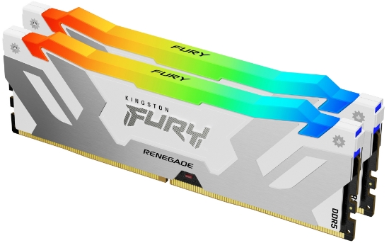 Picture of Kingston Technology FURY 32GB 7200MT/s DDR5 CL38 DIMM (Kit of 2) Renegade RGB White XMP
