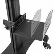 Picture of StarTech.com Mobile Workstation Cart with Monitor Mount, CPU/PC Holder, Keyboard Tray - Ergonomic Height Adjustable Desktop Computer Cart - Rolling Mobile Standing Workstation on Wheels
