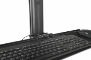 Picture of StarTech.com Mobile Workstation Cart with Monitor Mount, CPU/PC Holder, Keyboard Tray - Ergonomic Height Adjustable Desktop Computer Cart - Rolling Mobile Standing Workstation on Wheels
