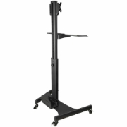 Picture of StarTech.com Mobile Workstation Cart with Monitor Mount, CPU/PC Holder, Keyboard Tray - Ergonomic Height Adjustable Desktop Computer Cart - Rolling Mobile Standing Workstation on Wheels
