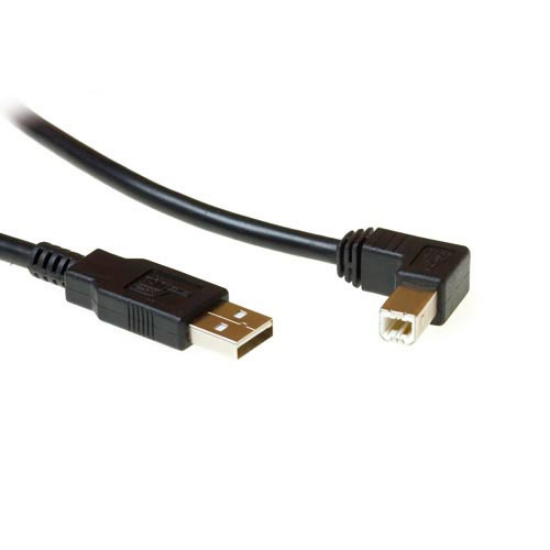 Picture of ACT USB 2.0 A male - USB B male (angled) 1.80 m