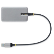 Picture of StarTech.com 4-Port USB Hub - USB 3.0 5Gbps, Bus Powered, USB-A to 4x USB-A Hub w/ Optional Auxiliary Power Input - Portable Desktop/Laptop USB Hub, 1ft/30cm Cable, USB Expansion Hub