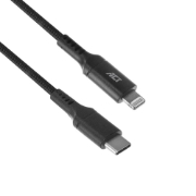 Picture of ACT USB 2.0 charging/data cable C male - Lightning male 1 meter, nylon, MFI certified