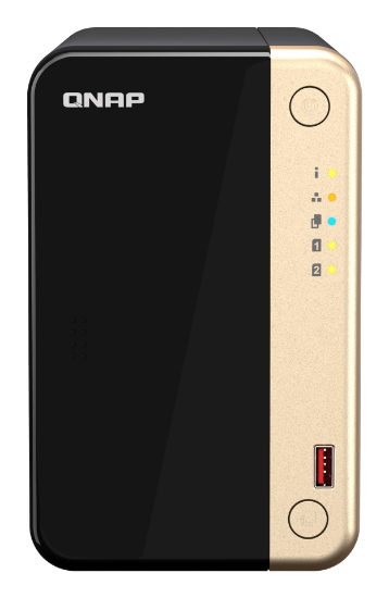 Picture of QNAP TS-264 NAS Tower Intel® Celeron® N5095 8 GB 0 TB QNAP QTS Black, Gold