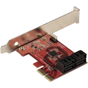 Picture of StarTech.com SATA PCIe Card - 4 Port PCIe SATA Expansion Card - 6Gbps - Low Profile Bracket - Stacked SATA Connectors - ASM1164 Non-Raid - PCI Express to SATA Converter