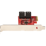 Picture of StarTech.com SATA PCIe Card - 4 Port PCIe SATA Expansion Card - 6Gbps - Low Profile Bracket - Stacked SATA Connectors - ASM1164 Non-Raid - PCI Express to SATA Converter
