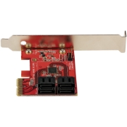 Picture of StarTech.com SATA PCIe Card - 4 Port PCIe SATA Expansion Card - 6Gbps - Low Profile Bracket - Stacked SATA Connectors - ASM1164 Non-Raid - PCI Express to SATA Converter