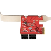 Picture of StarTech.com SATA PCIe Card - 4 Port PCIe SATA Expansion Card - 6Gbps - Low Profile Bracket - Stacked SATA Connectors - ASM1164 Non-Raid - PCI Express to SATA Converter