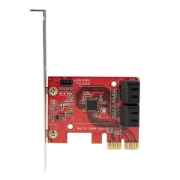 Picture of StarTech.com SATA PCIe Card - 4 Port PCIe SATA Expansion Card - 6Gbps - Low Profile Bracket - Stacked SATA Connectors - ASM1164 Non-Raid - PCI Express to SATA Converter