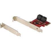 Picture of StarTech.com SATA PCIe Card - 4 Port PCIe SATA Expansion Card - 6Gbps - Low Profile Bracket - Stacked SATA Connectors - ASM1164 Non-Raid - PCI Express to SATA Converter