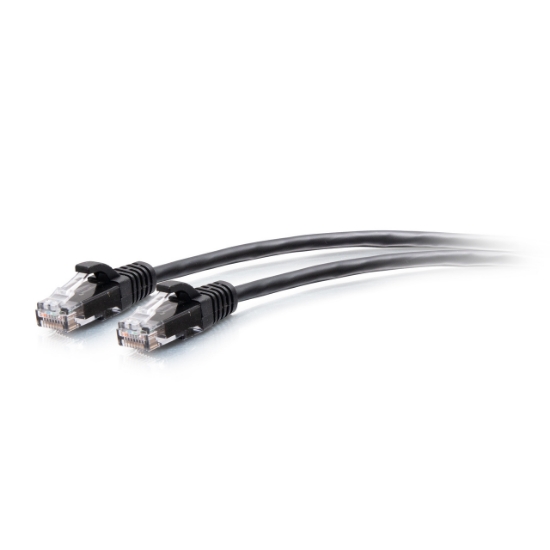 Picture of C2G 0.3m Cat6a Snagless Unshielded (UTP) Slim Ethernet Patch Cable - Black