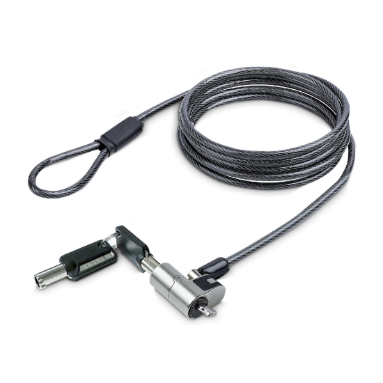 Picture of StarTech.com Nano Laptop Cable Lock, 6ft (2m), Anti-Theft Keyed Lock, Security Cable Locks Nano Slot Notebooks, For EliteBook/LenovoX1/2-1 Laptops, Cut-Resistant, Steel Cable Lock For Laptop
