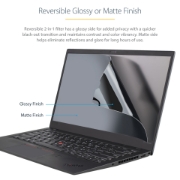 Picture of StarTech.com 13.3in Laptop Privacy Screen - Anti-Glare Privacy Filter for Widescreen (16:9) Displays - Laptop Monitor Screen Protector with 51% Blue Light Reduction - Reversible Matte/Glossy Sides