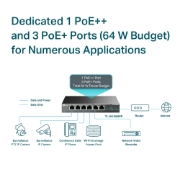 Picture of TP-Link 6-Port Gigabit Desktop Switch with 3-Port PoE+ and 1-Port PoE++