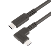 Picture of StarTech.com 6.6ft (2m) USB-C Cable, Right-Angled, USB 5Gbps, 100W (5A) Power Delivery, 4K 60Hz DP Alt Mode, Rugged USB C Cord - Thunderbolt Compatible