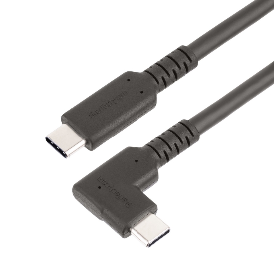 Picture of StarTech.com 6.6ft (2m) USB-C Cable, Right-Angled, USB 5Gbps, 100W (5A) Power Delivery, 4K 60Hz DP Alt Mode, Rugged USB C Cord - Thunderbolt Compatible