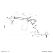 Picture of Neomounts DS75S-950WH2 Monitor arm 17-32" - gas spring - Topfix - 180°-stop