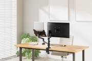 Picture of Neomounts DS20-425BL2 Monitor arm with laptop holder 17-27" - space saving