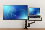 Picture of Neomounts DS20-425BL2 Monitor arm with laptop holder 17-27" - space saving