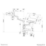 Picture of Neomounts DS20-425BL2 Monitor arm with laptop holder 17-27" - space saving