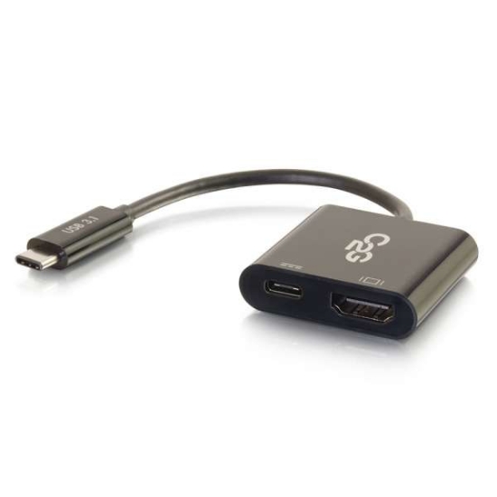 Picture of C2G USB C to HDMI Audio/Video Adapter w/ Power Delivery - USB Type C to HDMI Black