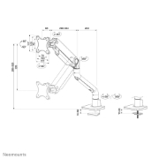 Picture of Neomounts DS70S-950BL1 Monitor arm 17-49" - gas spring - Topfix - 180°-stop