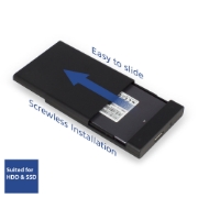 Picture of ACT 2.5" SATA hard drive enclosure, screwless, USB 3.2 Gen1