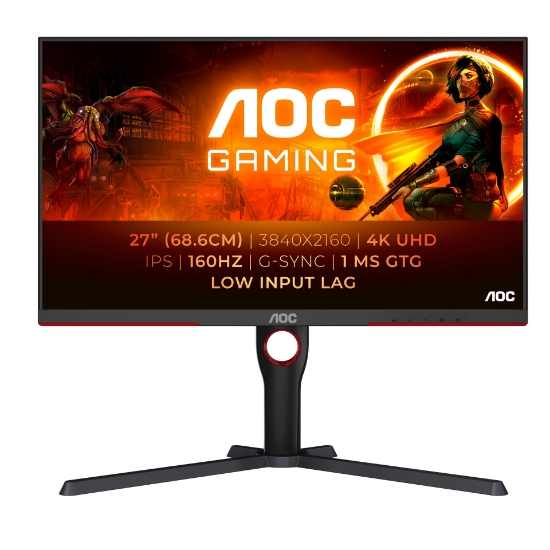 Picture of AOC G3 U27G3X/BK computer monitor 68.6 cm (27") 3840 x 2160 pixels 4K Ultra HD LED Black, Red