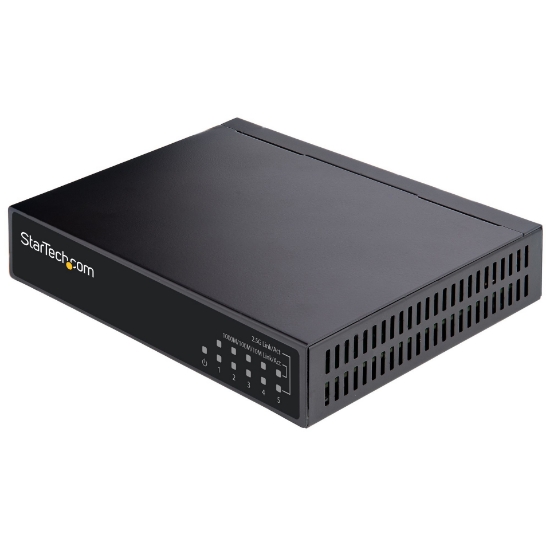 Picture of StarTech.com Unmanaged 2.5G Switch - 5 Port Gigabit Switch - 2.5GBASE-T Unmanaged Ethernet Switch - Ethernet Splitter - Din Rail or Wall Mount - Multi-Gigabit - Auto-MDIX - 9K Jumbo