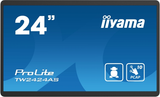Picture of iiyama TW2424AS-B1 Signage Display Digital signage flat panel 60.5 cm (23.8") Wi-Fi 250 cd/m² 4K Ultra HD Black Touchscreen Built-in processor Android 24/7