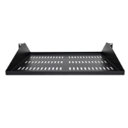 Picture of StarTech.com 2U Server Rack Shelf, Center Mounted Universal Vented Rackmount Cantilever Tray for 19" Network Equipment Rack, Heavy Duty Steel, 200lb Capacity, 14" Deep, Black