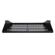 Picture of StarTech.com 2U Server Rack Shelf, Center Mounted Universal Vented Rackmount Cantilever Tray for 19" Network Equipment Rack, Heavy Duty Steel, 200lb Capacity, 14" Deep, Black