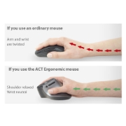 Picture of ACT Wireless Ergonomic Mouse with Bluetooth and USB-C/USB-A