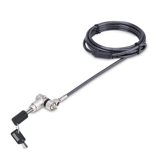 Picture of StarTech.com Universal Laptop Lock 6.6ft (2m), Security Cable For Notebooks Compatible With Noble Wedge/Nano/K-Slot, Keyed Locking Cable, Anti-Theft Cut-Resistant Carbon Steel Cable