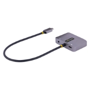 Picture of StarTech.com USB C Video Adapter, USB C to HDMI VGA Multiport Adapter, 3.5mm Audio, 4K 60Hz HDR, 100W PD Pass-Through, Thunderbolt 3/4 Compatible - USB C Display Travel Adapter
