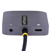 Picture of StarTech.com USB C Video Adapter, USB C to HDMI VGA Multiport Adapter, 3.5mm Audio, 4K 60Hz HDR, 100W PD Pass-Through, Thunderbolt 3/4 Compatible - USB C Display Travel Adapter