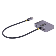 Picture of StarTech.com USB C Video Adapter, USB C to HDMI VGA Multiport Adapter, 3.5mm Audio, 4K 60Hz HDR, 100W PD Pass-Through, Thunderbolt 3/4 Compatible - USB C Display Travel Adapter